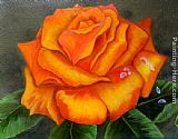 Rose Canvas Paintings - Orange Rose